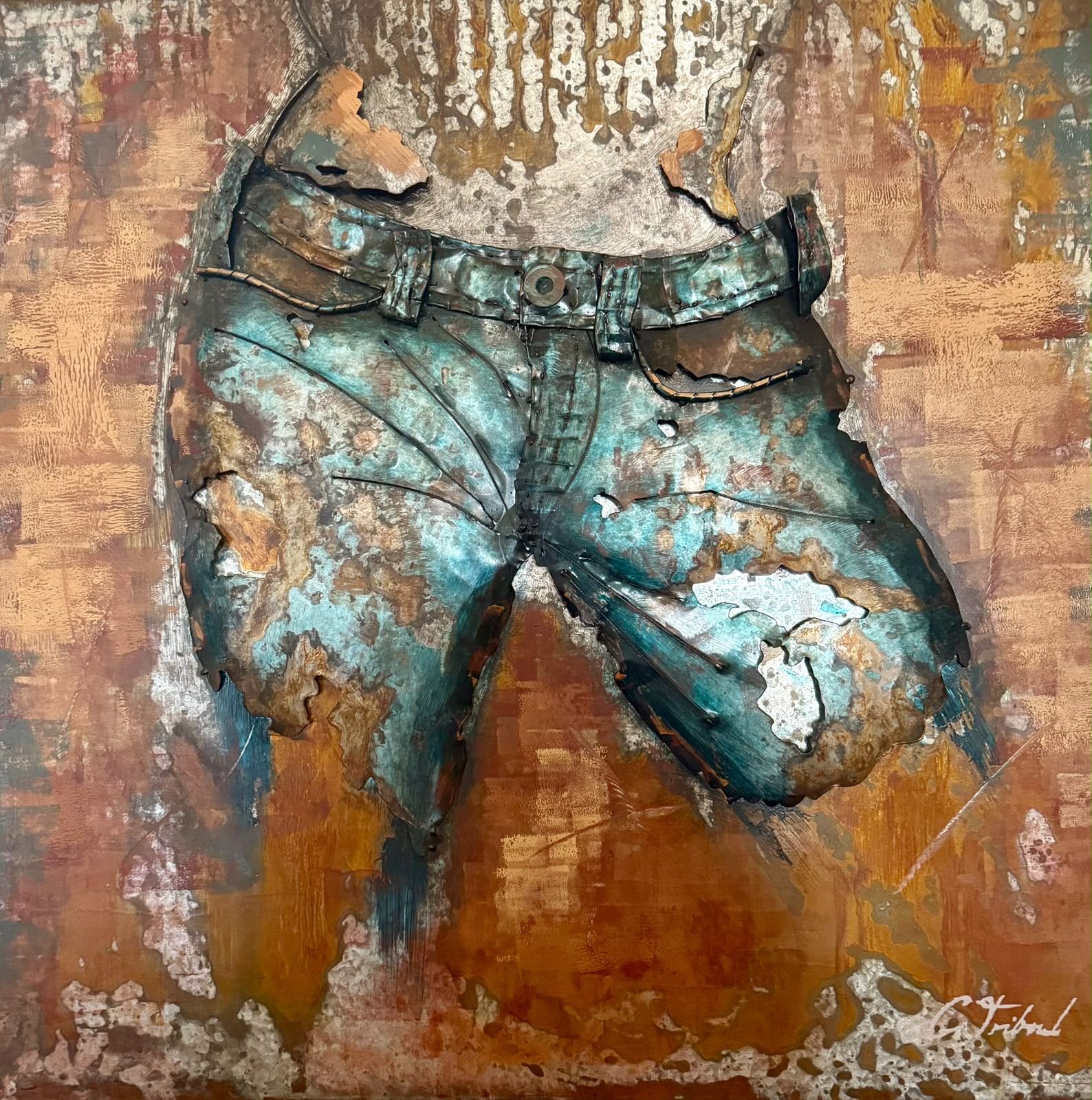 Tableau en relief Jeans — Culture inspiré de La Réunion | L'ART Réunion