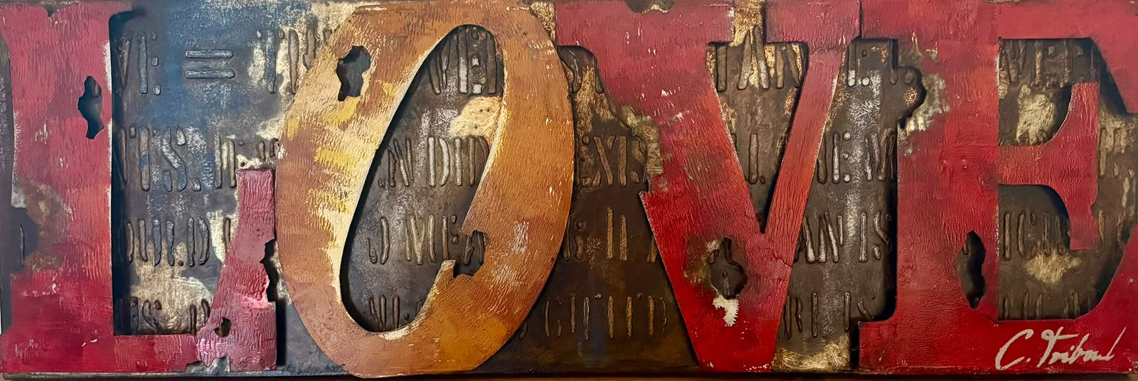 Tableau en relief Love — bandeau — Culture inspiré de La Réunion | L'ART Réunion